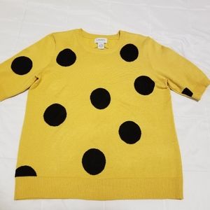 Polka dot short sleeve sweater